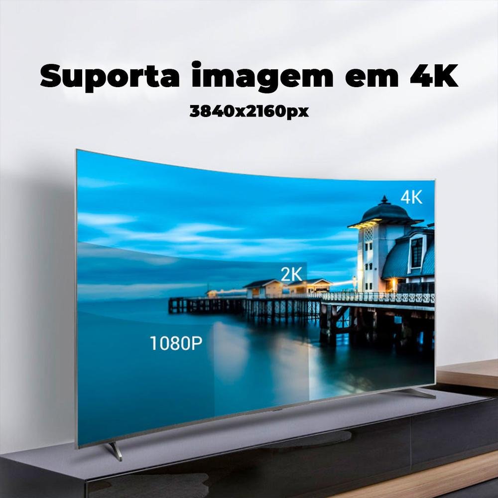 Imagem 2 de 5 do produto Cabo Vention Displayport 1.2 4k Premium Gamer 240hz Tv 1.5m