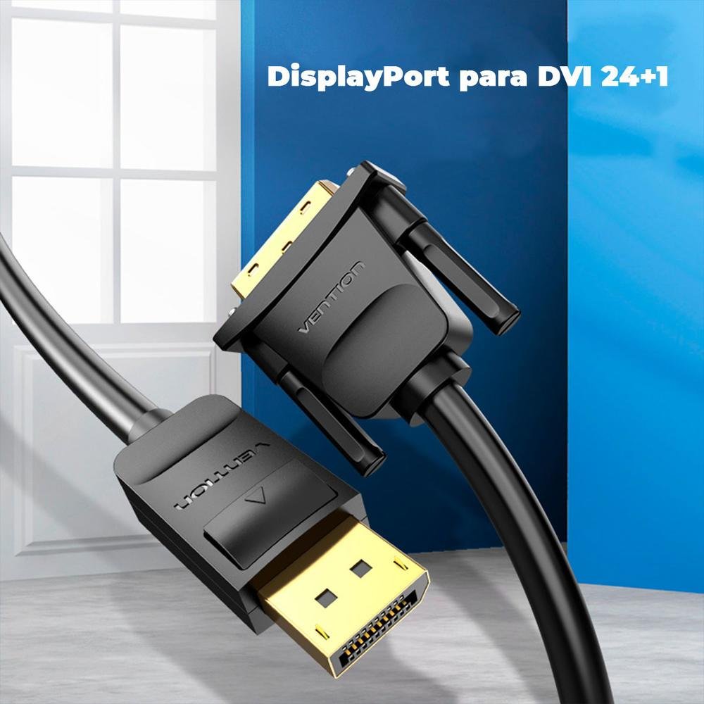 Imagem 4 de 5 do produto Cabo Vention Adaptador Displayport Para Dvi D 1080p Dp 2m