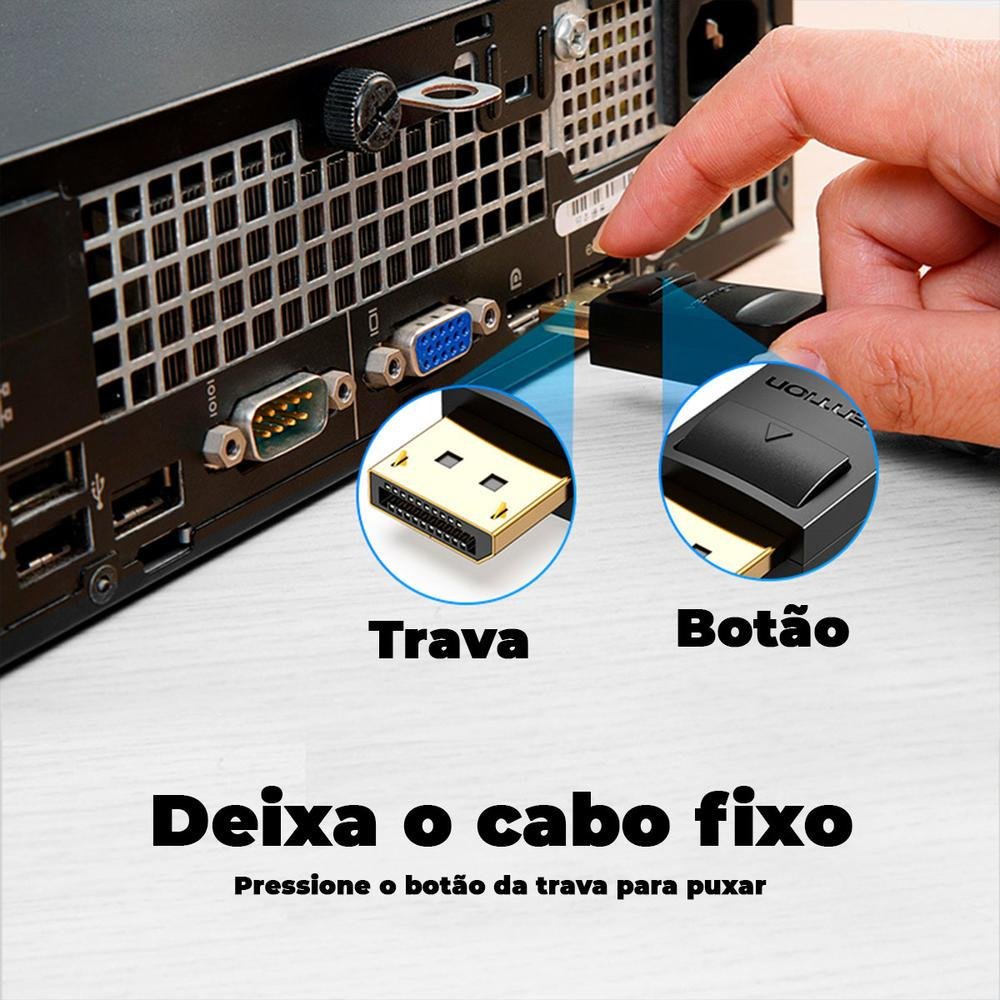 Imagem 5 de 5 do produto Cabo Vention Adaptador Displayport Para Dvi D 1080p Dp 2m