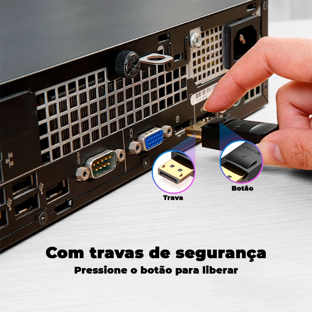 Imagem 2 de 5 do produto Cabo Vention Displayport Para Thunderbolt Mini Dp Macbook 3m