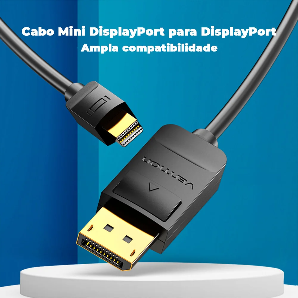 Imagem 3 de 5 do produto Cabo Vention Displayport Para Thunderbolt Mini Dp Macbook 3m