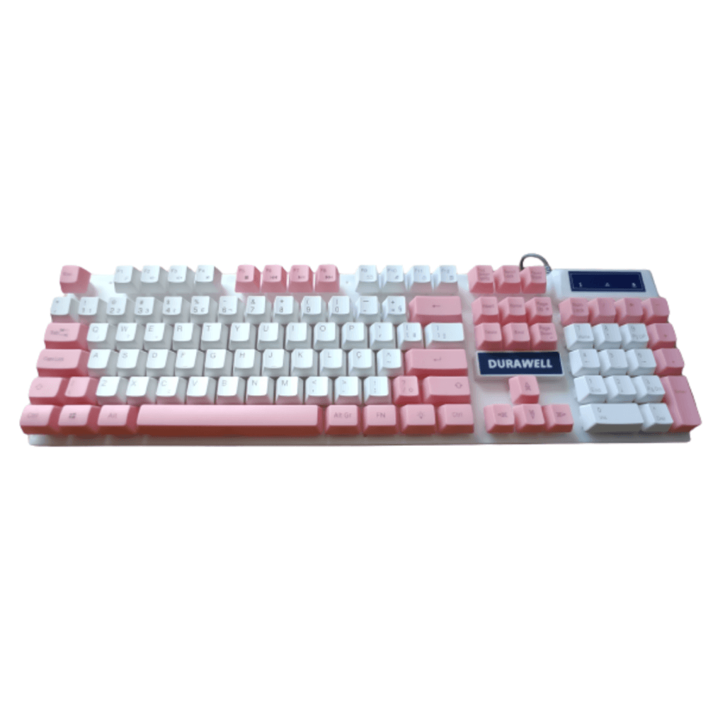 Kit Teclado E Mouse Gamer Durawell, LED, Rosa | KaBuM!