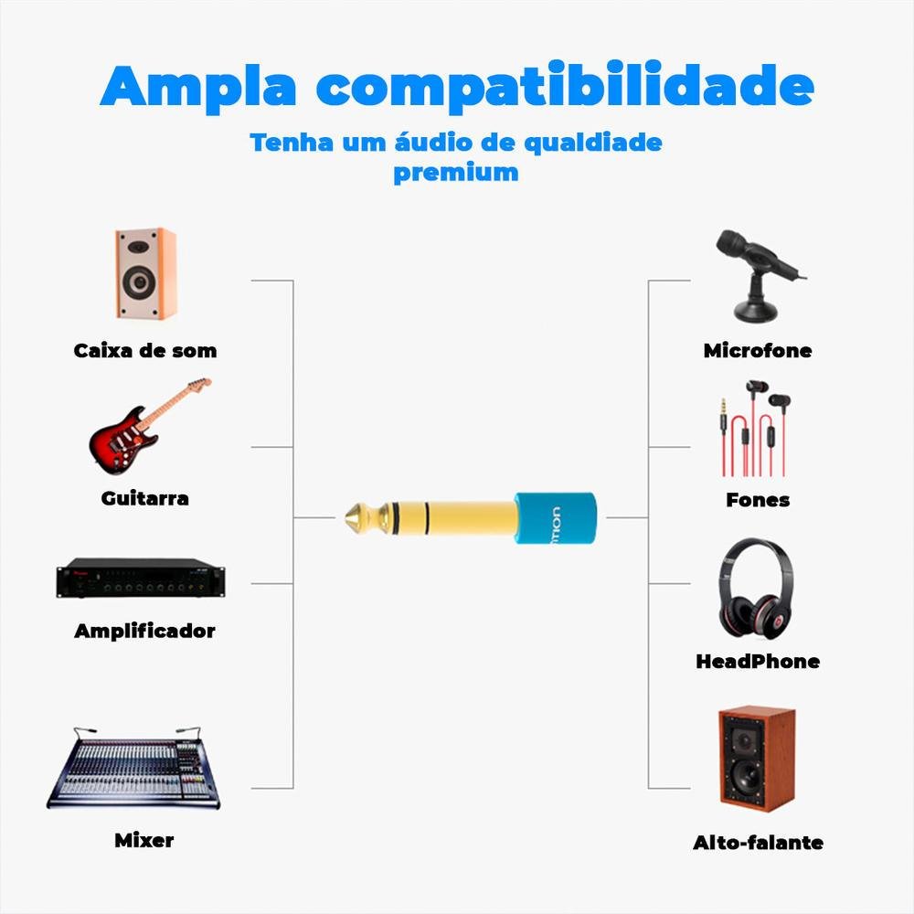 Imagem 4 de 5 do produto Adaptador Vention Plug P10 Macho Para P2 Femea Fone Estereo