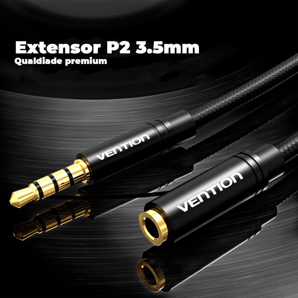 Imagem 4 de 5 do produto Cabo Vention Extensor P2 Extensao Pc Microfone Premium 50cm
