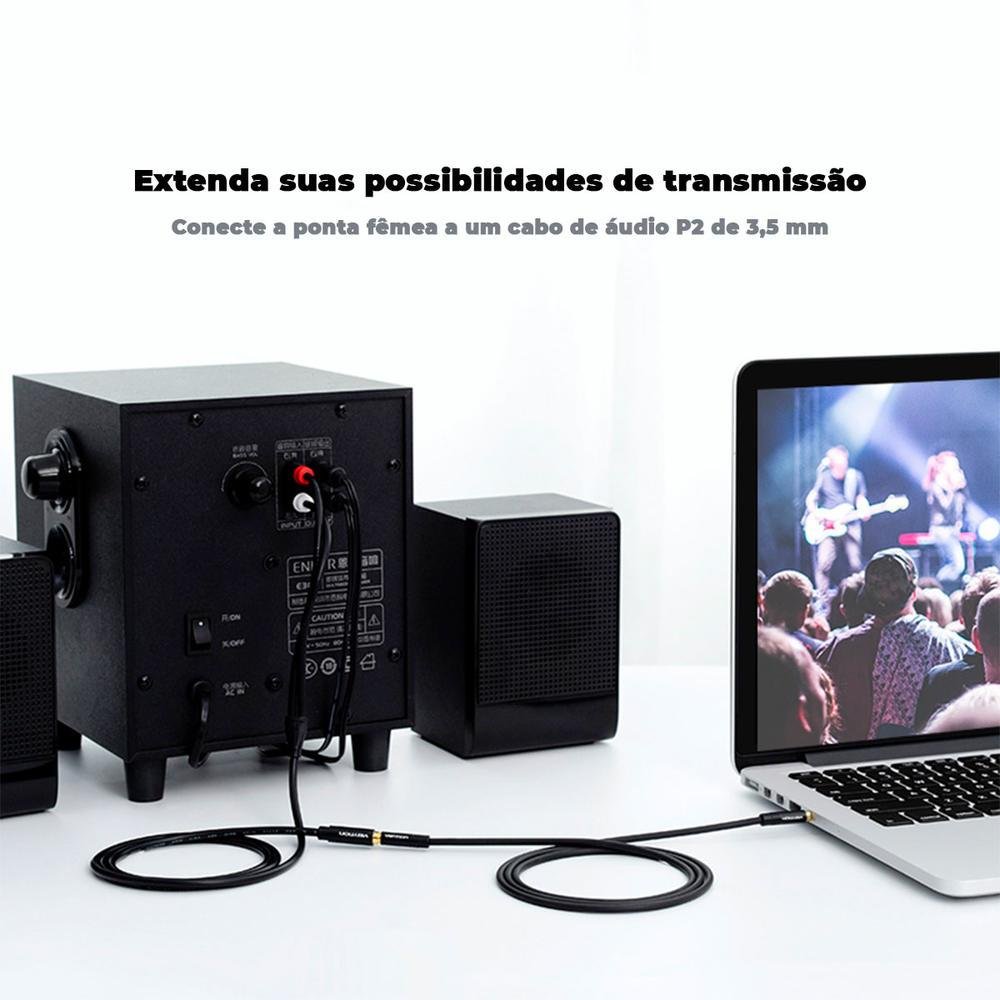 Imagem 4 de 5 do produto Cabo Adaptador Vention, 2 RCA Para P2, Profissional Dj, 1M
