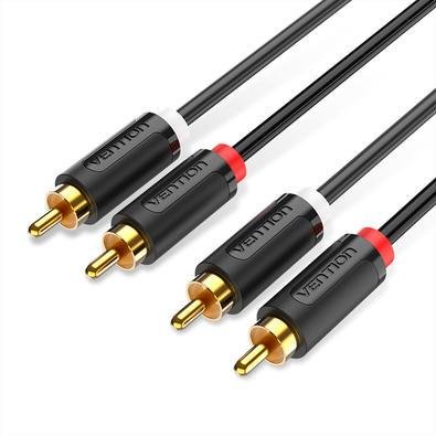 Cabo Vention Áudio RCA Macho, Mesa Som Dj, Blindado, Premium - 3 Metros