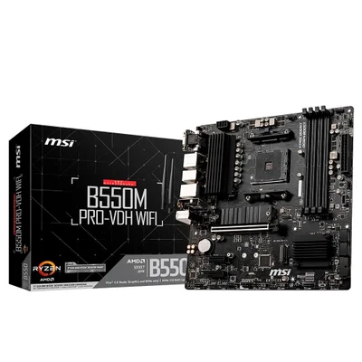 Placa-Mãe MSI B550m PRO-VDH, Wi-Fi, AM4, M-ATX