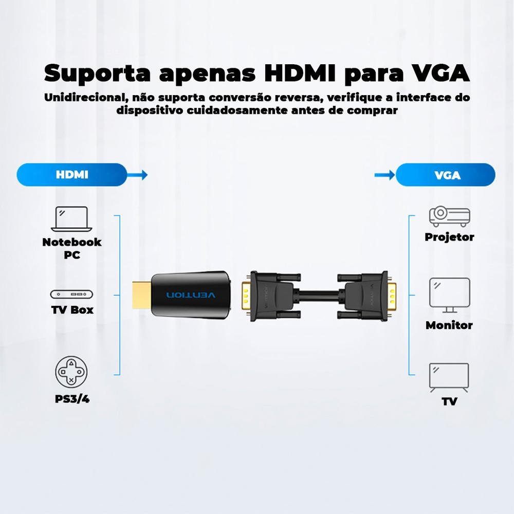 Imagem 2 de 2 do produto Conversor Vention Adaptador HDMI Para VGA