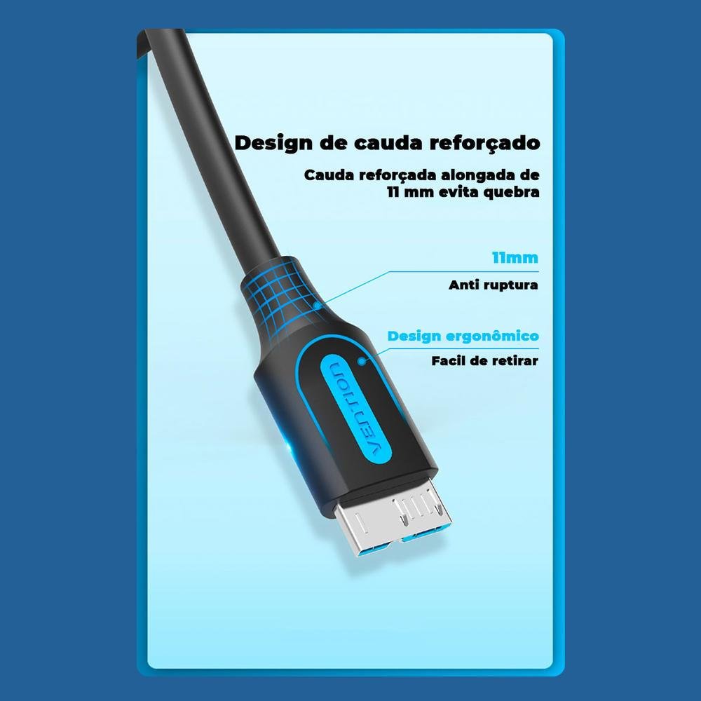 Imagem 2 de 2 do produto Cabo Vention USB C Para Micro B 3.0 - 50cm