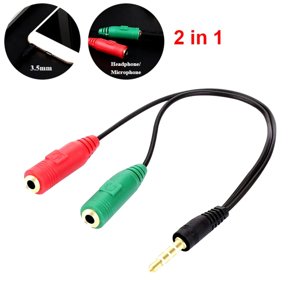 Imagem 2 de 5 do produto Cabo Adaptador De Áudio P2/ P3 Hayom, Para Fone e Microfone, Preto - AI1019
