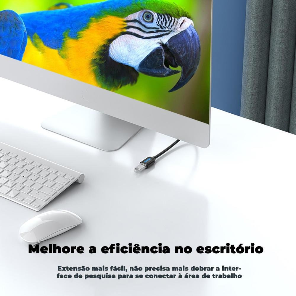 Imagem 3 de 5 do produto Cabo Extensor USB 2.0, Vention, 3m, Preto