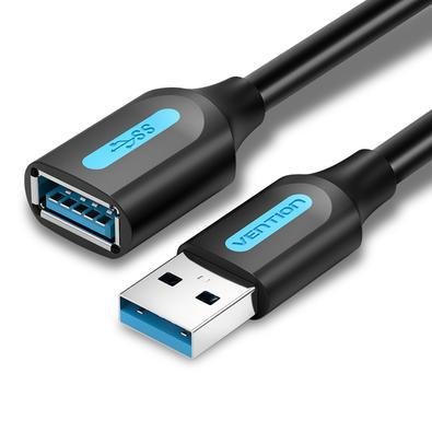 Cabo Extensor USB 2.0, Vention, Macho Femea, 1.5m, Preto