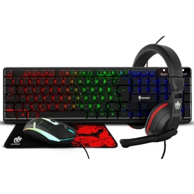 Combo Gamer  Eg54 Evolut Starter teclado+mouse+fone+mousepad