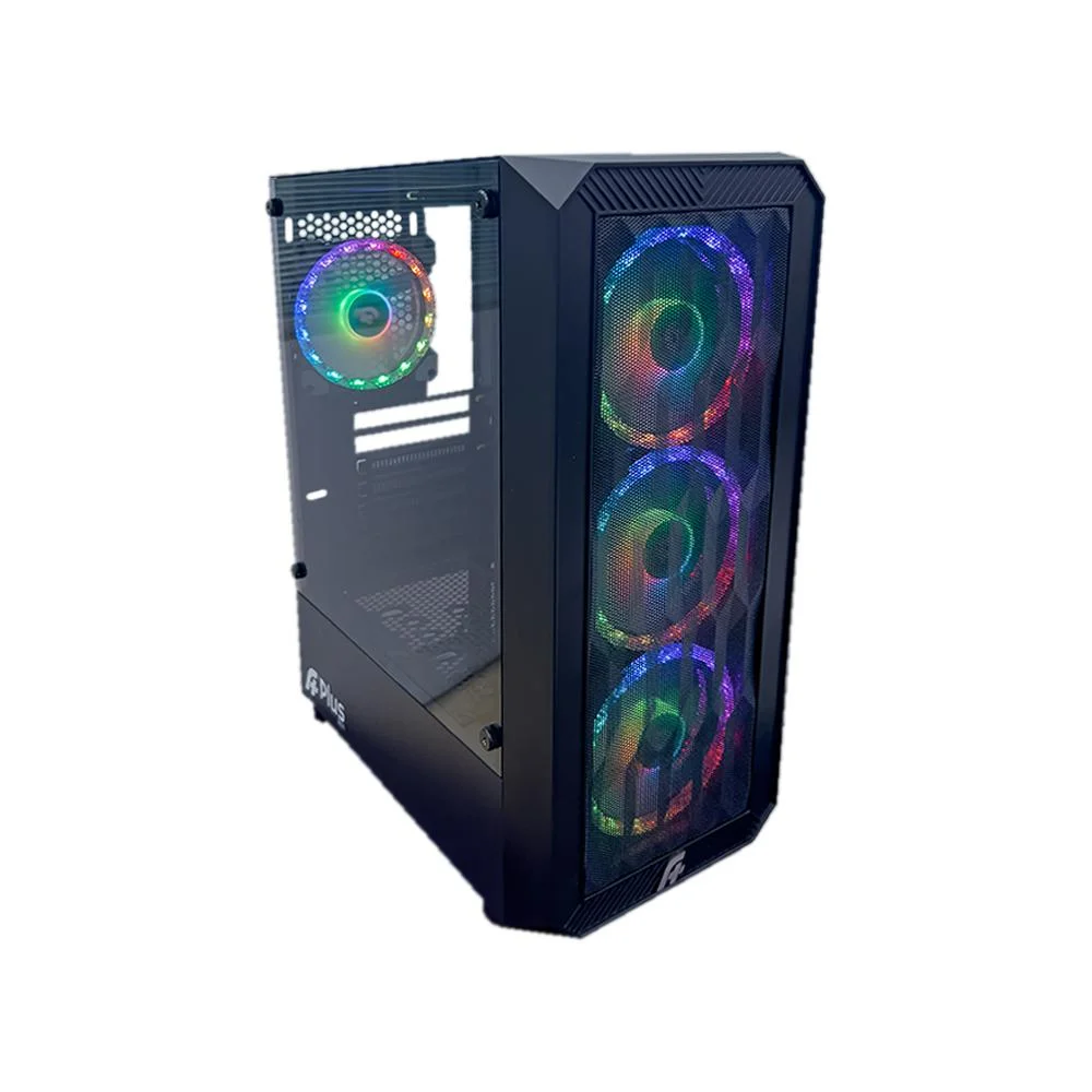 Gabinete Gamer A+ Plus Tech Zohar, Mid Tower, A-rGB, ATX, Com 4 Fans, Lateral Vidro Temperado, Preto