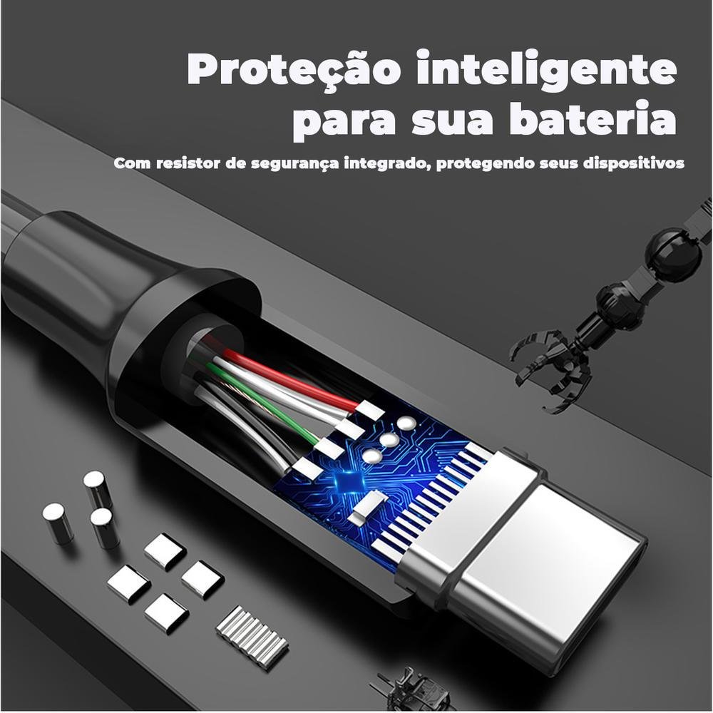Imagem 2 de 5 do produto Cabo Vention USB C 3.0, Carregamento Rápido Celular, 25cm