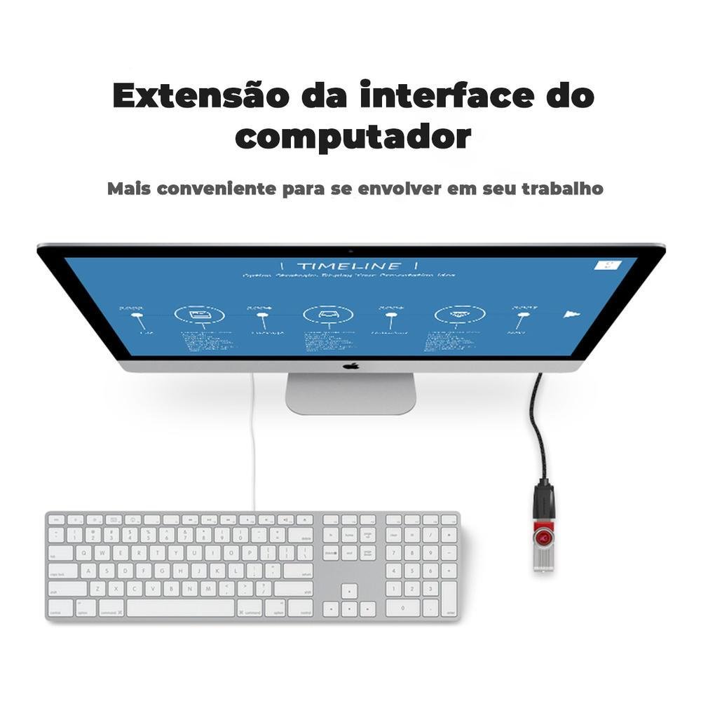 Imagem 4 de 5 do produto Cabo Extensor Vention USB 2.0, Extensão Pendrive, Tv, Pc, 5M