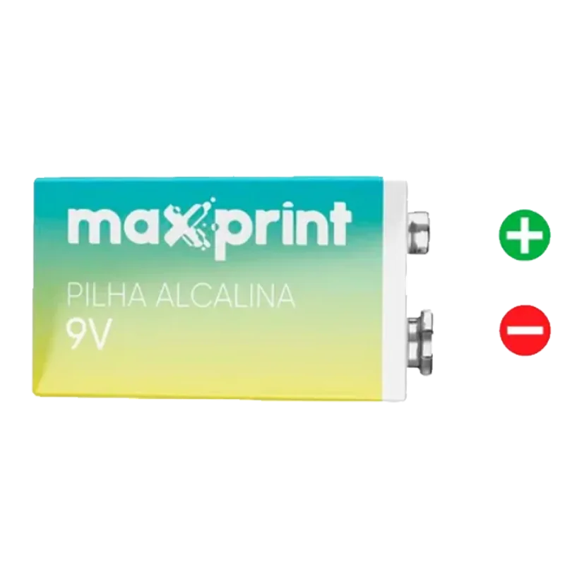 Pilha Alcalina Maxprint 9V