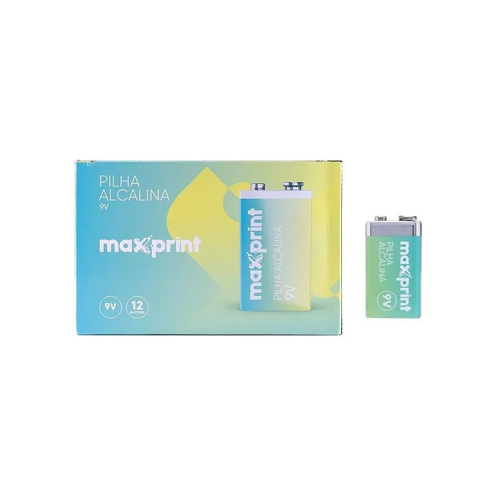 Pilha Alcalina Maxprint 9V