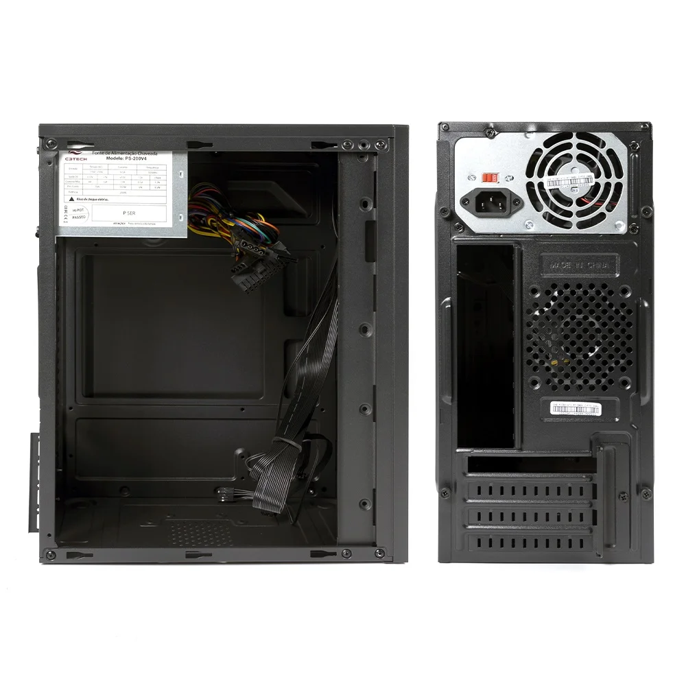 Imagem 2 de 5 do produto Gabinete C3tech Mt-29bk, Mini Tower, C/ Fonte 200W, Micro ATX, Preto