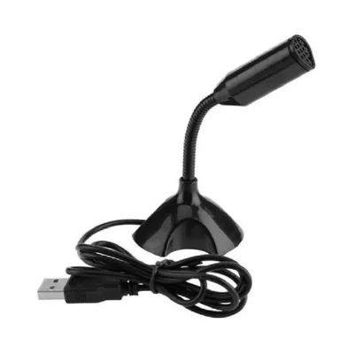 Microfone Para Pc USB Desktop, Com Suporte E Ajuste 360 Graus