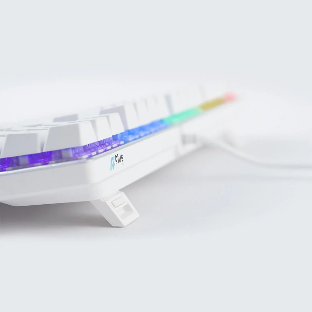 Teclado Mecânico A+ Plus Tech Barak White LED Rainbow Brown Abnt2 Teclado Mecânico A+ Plus Tech Barak White LED Rainbow Brown Abnt2