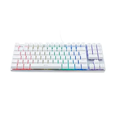 Teclado Mecânico A+ Plus Tech Barak White LED Rainbow Red Abnt2