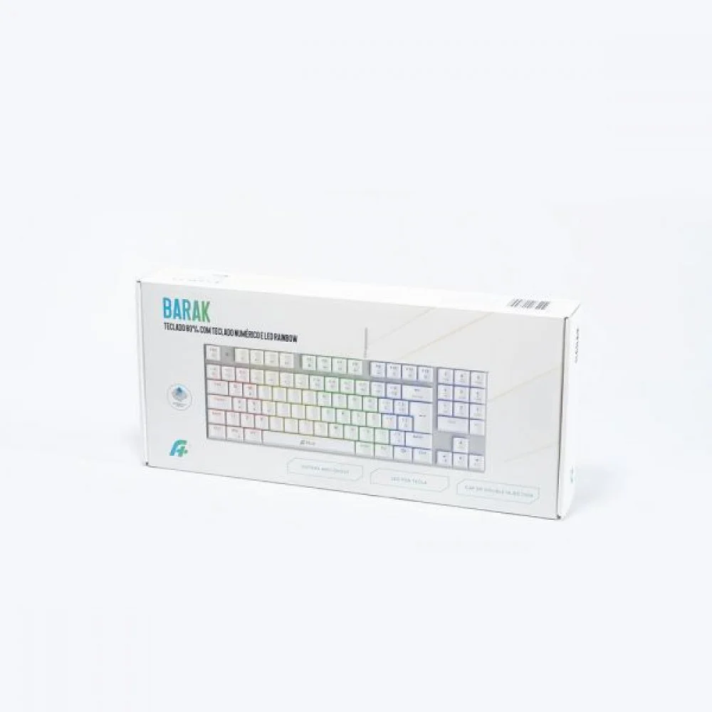 Imagem 5 de 5 do produto Teclado Mecânico A+ Plus Tech Barak White LED Rainbow Red Abnt2