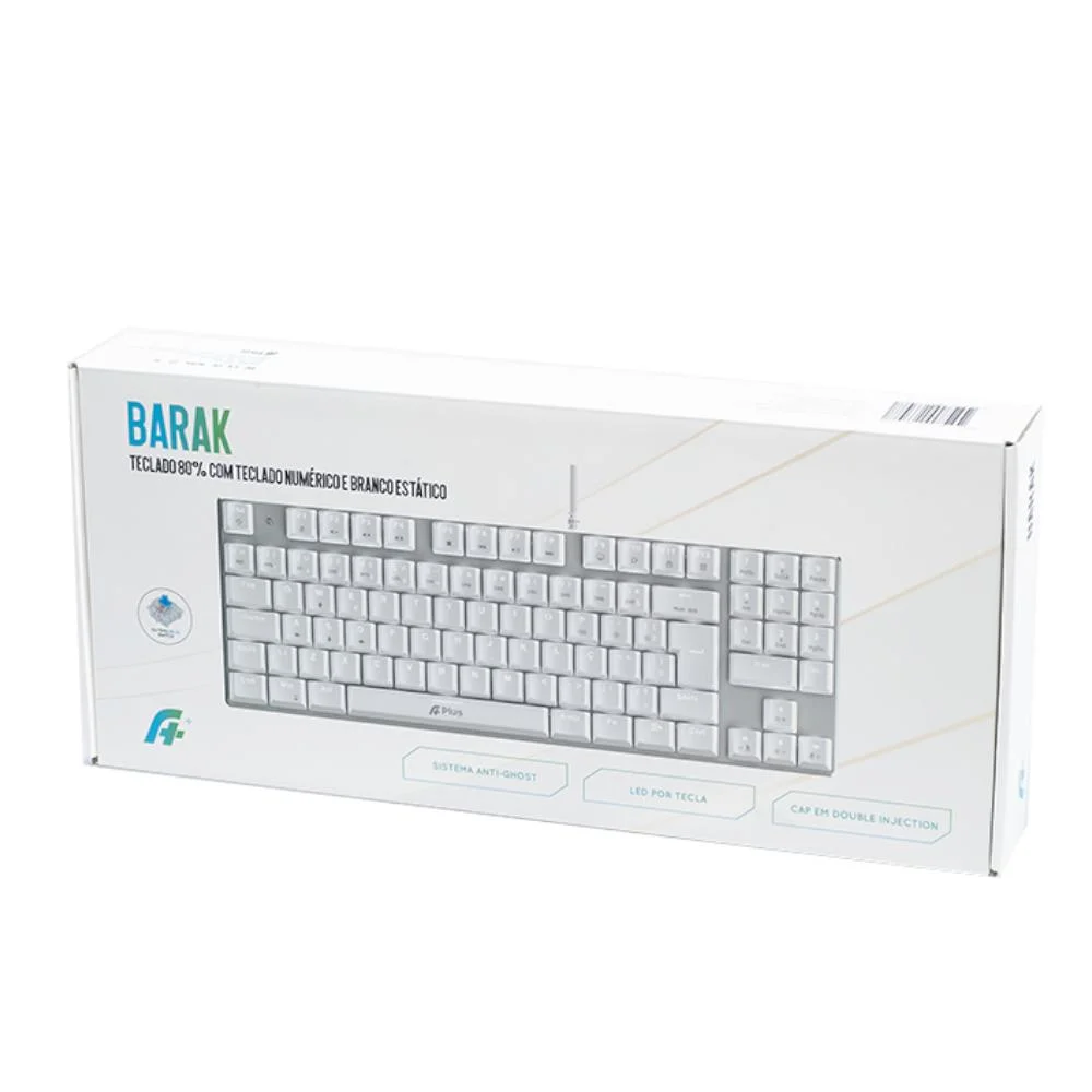 Teclado Mecânico A+ Plus Tech Barak Cor/LED Branc Swch Brown Teclado Mecânico A+ Plus Tech Barak Cor/LED Branc Swch Brown
