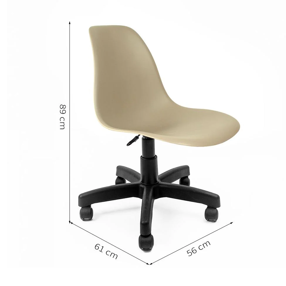 Imagem 4 de 5 do produto Cadeira De Escritório Secretária Eames Preta E Fendi