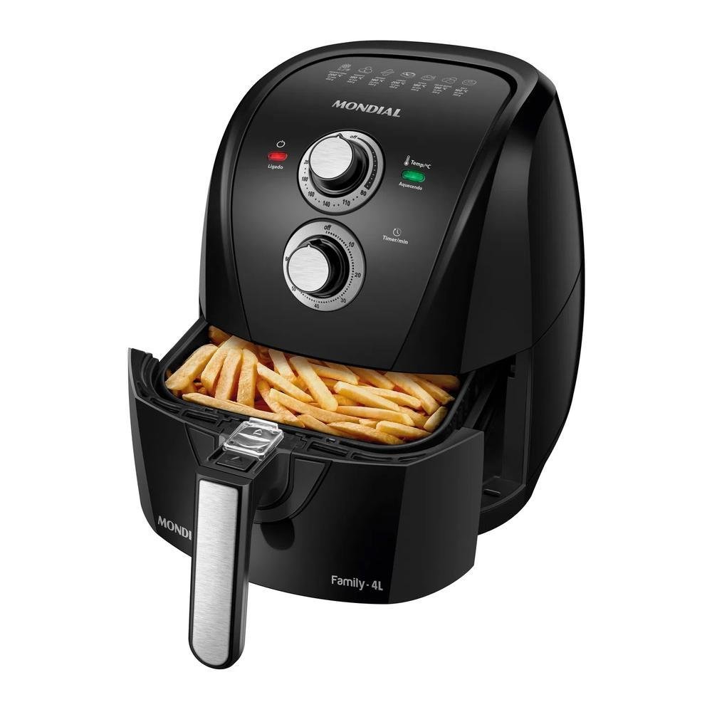 Fritadeira Air Fryer Mondial Afn-40-bfs, 4 Litros, Preta, Sem Óleo - 110v