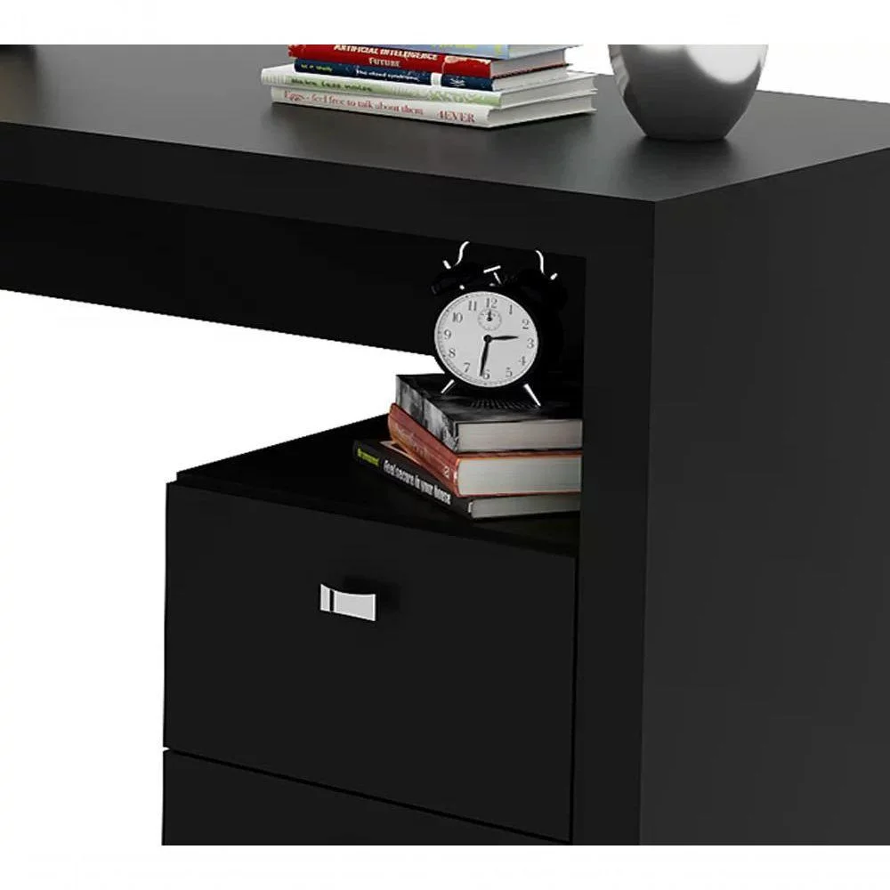 Imagem 2 de 5 do produto Mesa Para Escritorio De Canto Me4129 Preto Preto