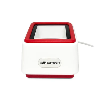 Leitor De Código De Barras De Mesa C3tech Lb-d100wh, USB, 1d/2d, 300 Scans/seg, Sensor Cmos