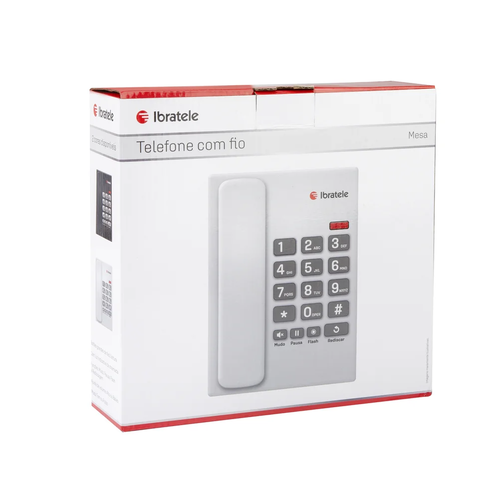 Imagem 3 de 4 do produto Telefone Fixo com Fio Ibratele, Branco