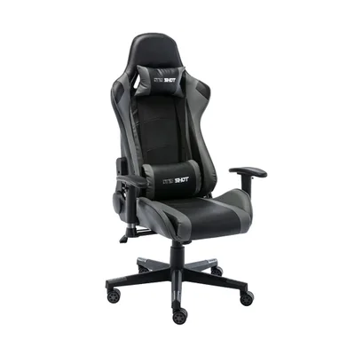 Cadeira Gamer One Shot Retrátil E Reclinável Com Apoio De Braço Até 120kg - Preto/cinza