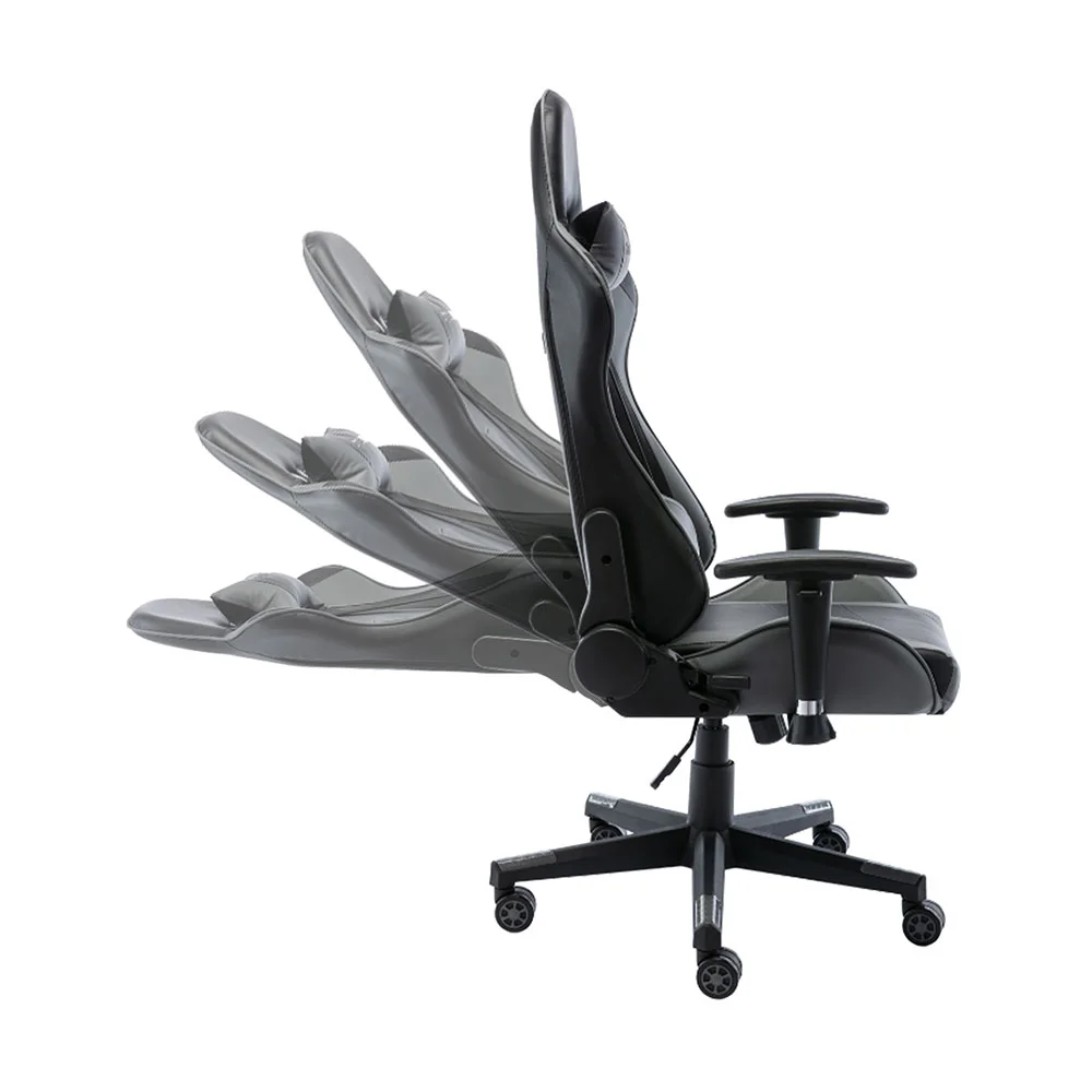 Imagem 2 de 5 do produto Cadeira Gamer One Shot Retrátil E Reclinável Com Apoio De Braço Até 120kg - Preto/cinza