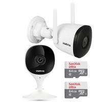 Kit cameras intelbras WIFI interna imx c 64GB + externa im5 sc 64GB   