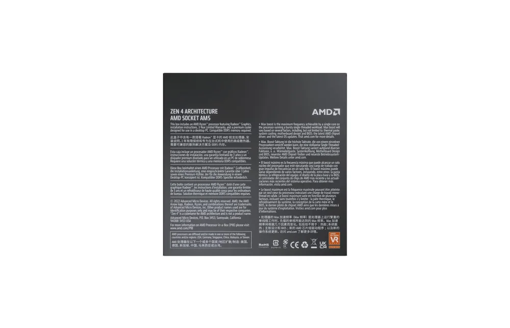 Processador AMD Ryzen 5 7600 4,00ghz, 6-core, 38MB, Am5 6