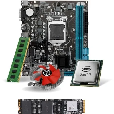 Kit Placa-Mãe H61 + Processador I3 2100 + Memória 8Gb DDR3 + Cooler+ SSD 240GB M2