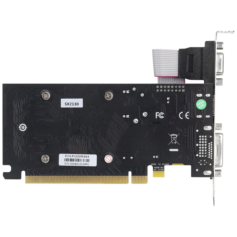 Imagem 2 de 5 do produto Placa De Vídeo Pcyes Radeon R5 220, 2GB, GDDR3, 64 BITS, Low Profile - PVR52202GBR364