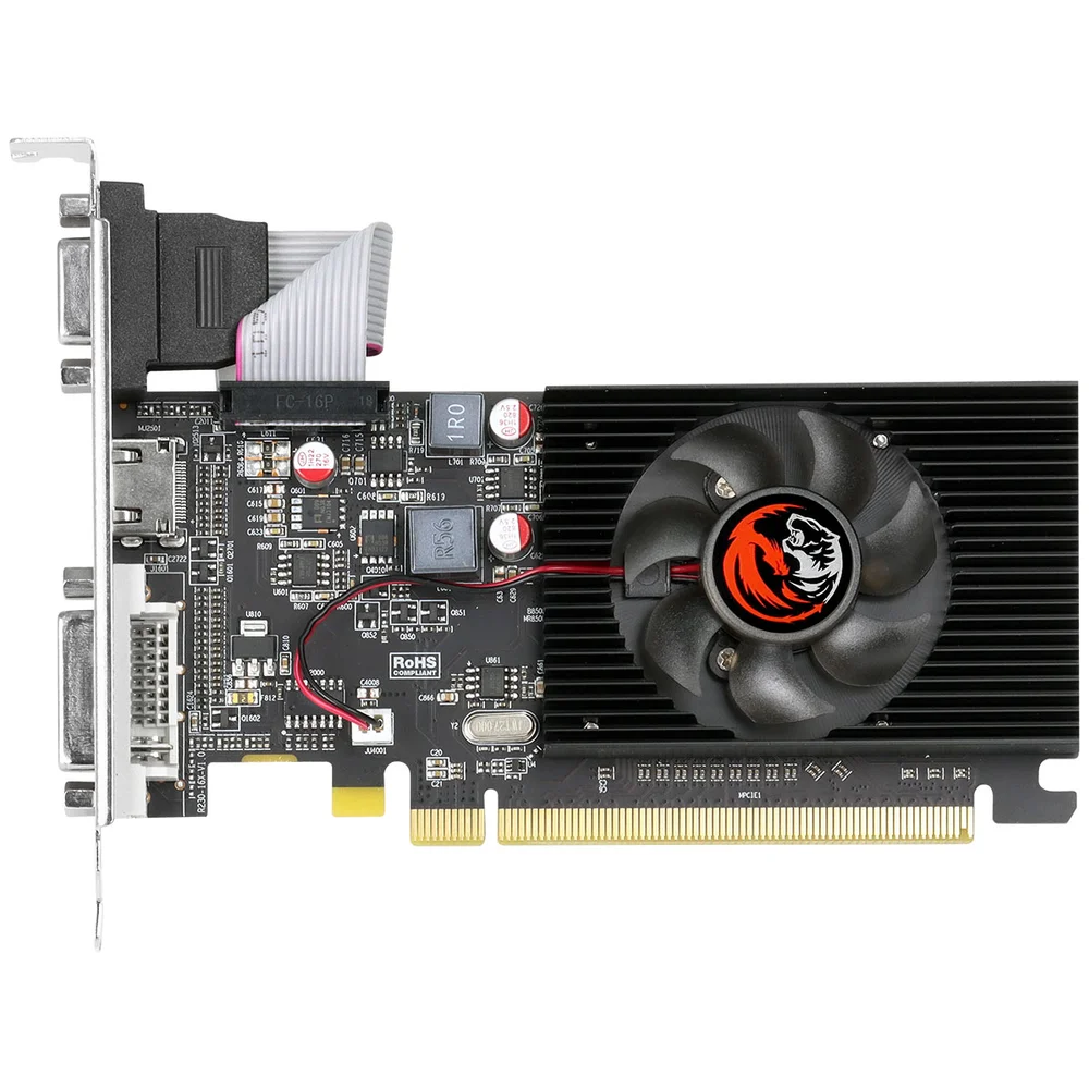 Imagem 3 de 5 do produto Placa De Vídeo Pcyes Radeon R5 220, 2GB, GDDR3, 64 BITS, Low Profile - PVR52202GBR364