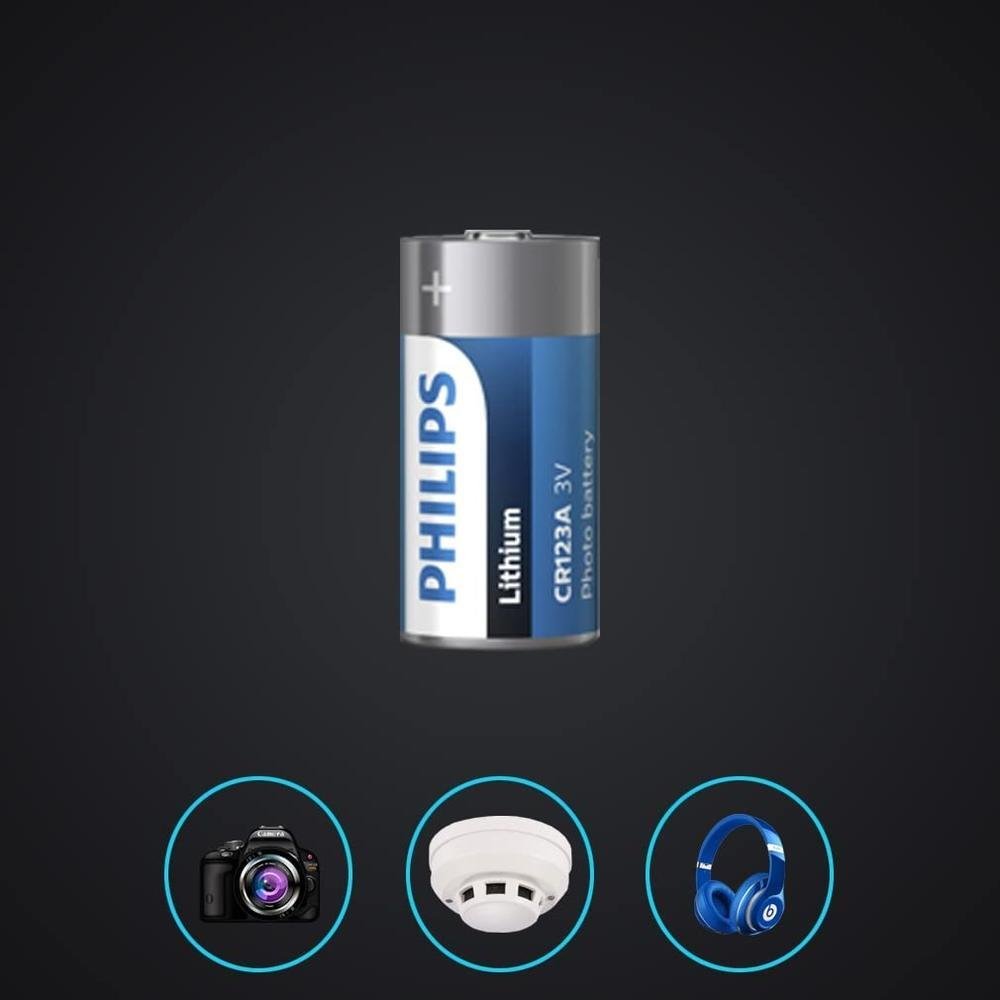 Pilha De Lítio Philips Cr123a 3v Pilha De Lítio Philips Cr123a 3v