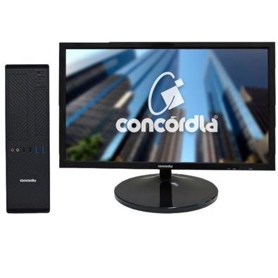 Computador Sff Concórdia, Intel Dual Core, 8GB Ddr4, SSD 240GB, Linux + Monitor 19.5 Polegadas