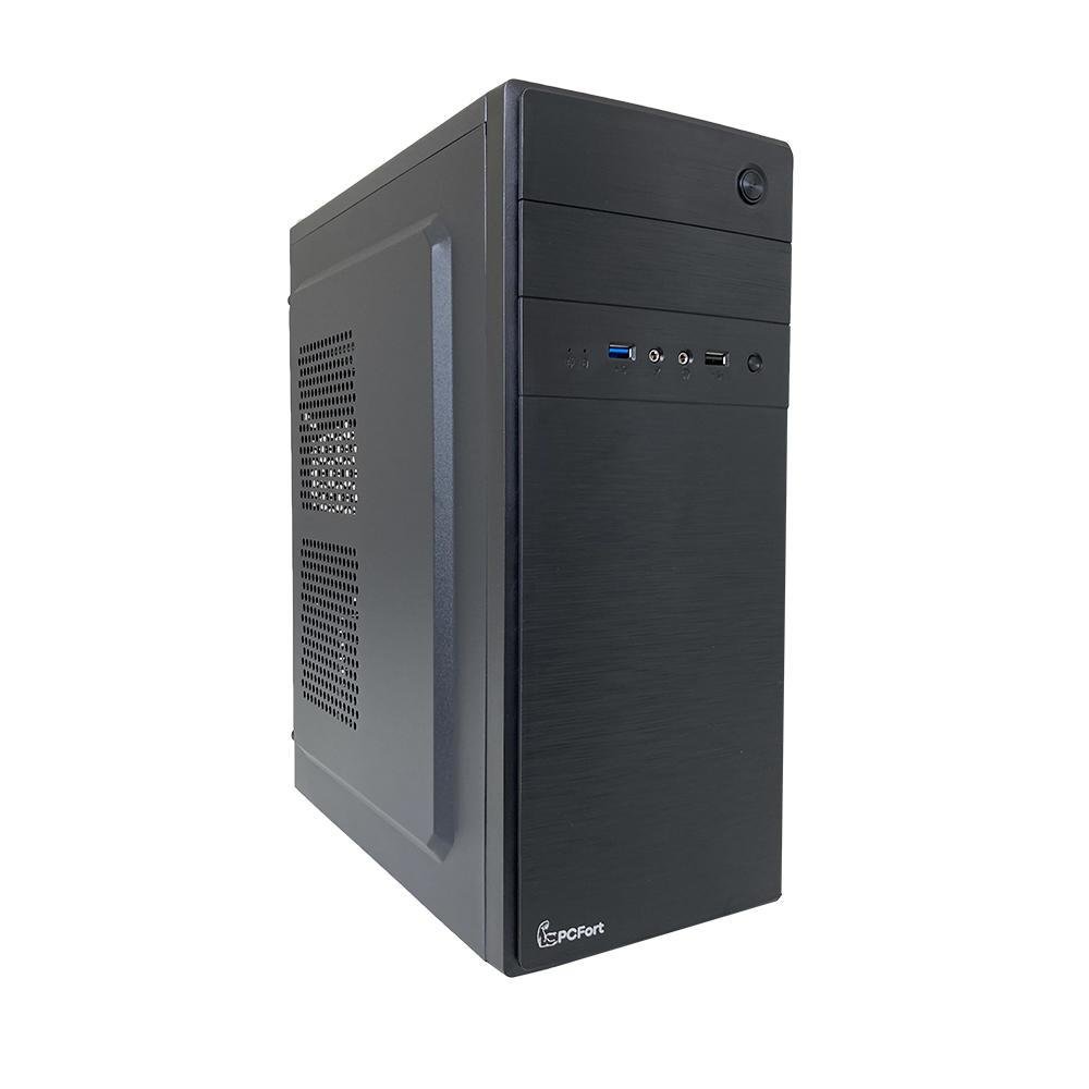 Gabinete Office Pcfort E Mid Tower Atx C Fonte Autom Tica W Usb Preto