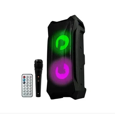 Caixa De Som Bluetooth C/ Microfone Controle E Led