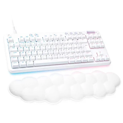Teclado Mecânico Gamer Logitech G713, LED Linear RGB, Com Apoio Ergonômico, Branco