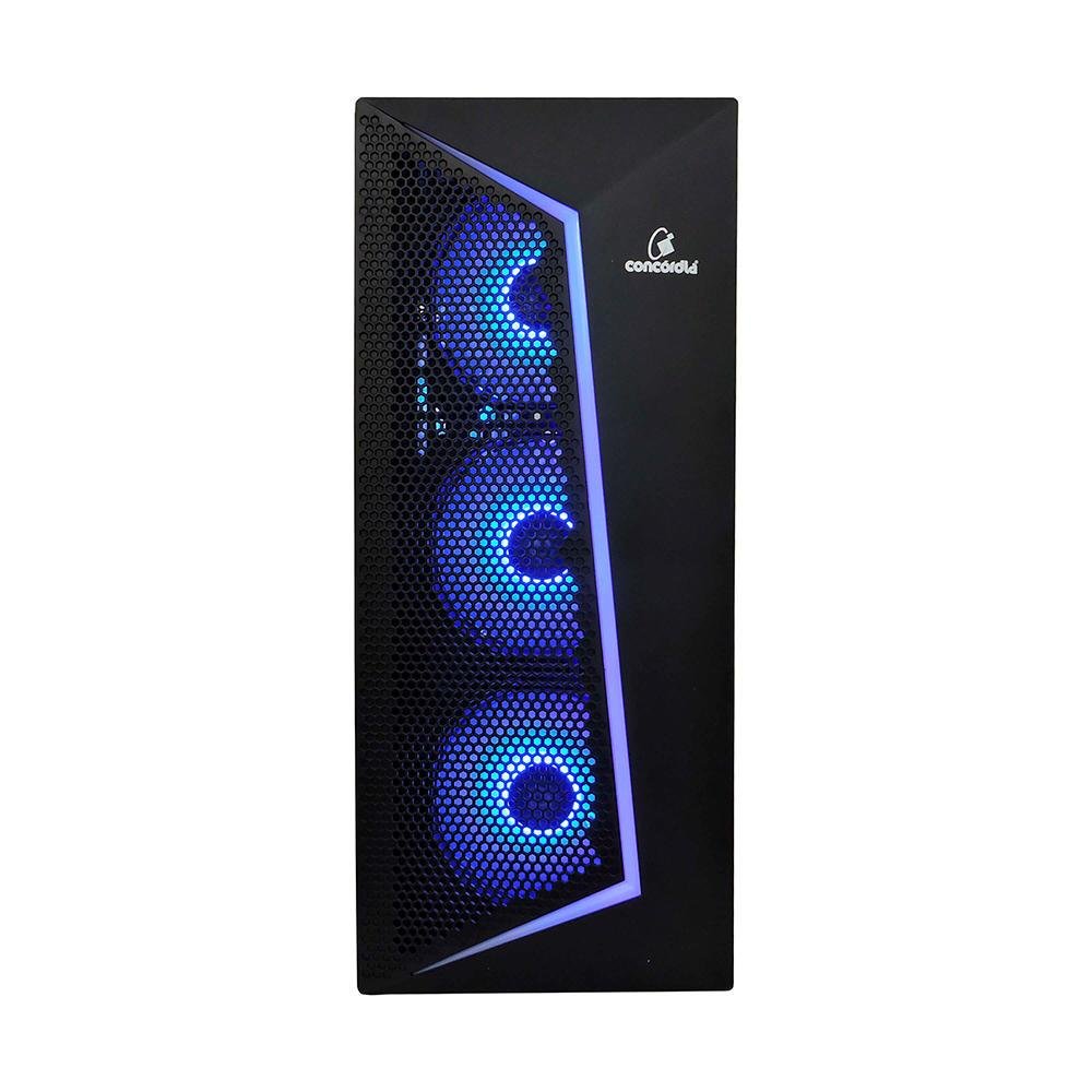 Gabinete Gamer Concórdia Storm X360, Mid Tower, RGB, ATX, Lateral De Vidro, Com 4 Fans RGB, Preto