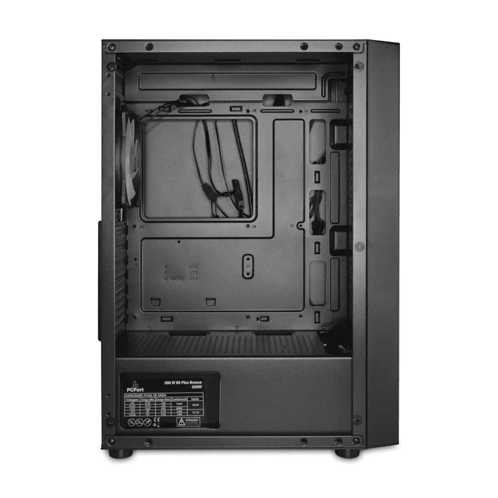 Imagem 5 de 5 do produto Gabinete Gamer Concórdia Storm X360, Mid Tower, RGB, ATX, Lateral De Vidro, 4 Fans RGB, Fonte 500W 80 Plus,  Preto
