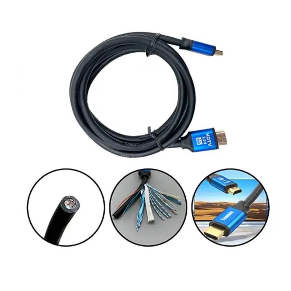 Imagem 2 de 4 do produto Cabo Tomate HDMI, 3 Metros, Alta Velocidade, 4K - MHD-4113