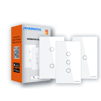 Interruptor Inteligente Novadigital Touch Alexa Googlehome 3 Botões ZiGBee App