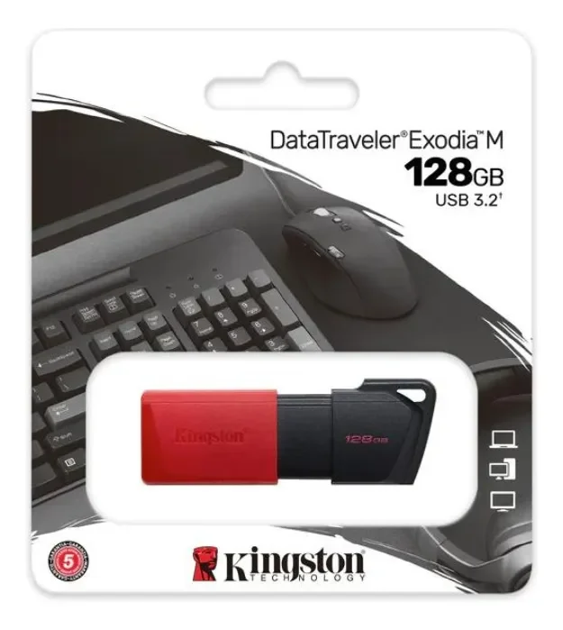 Imagem 3 de 5 do produto Pendrive Kingston 128GB, Exodia M, Usb 3.2, Gen 1 Dtxm